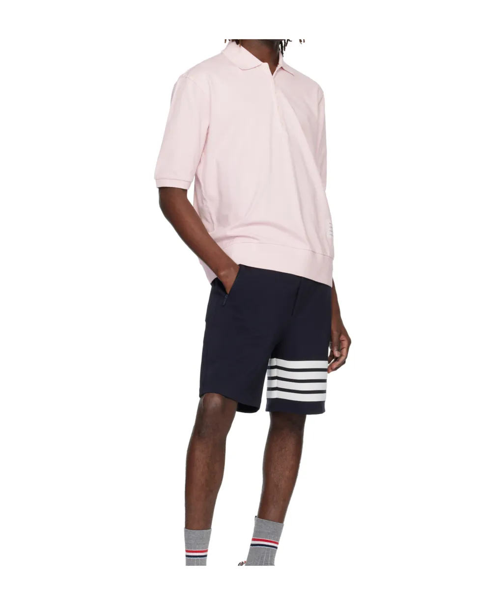 Thom Browne Ottoman 4-Bar Logo Patch Polo Shirt