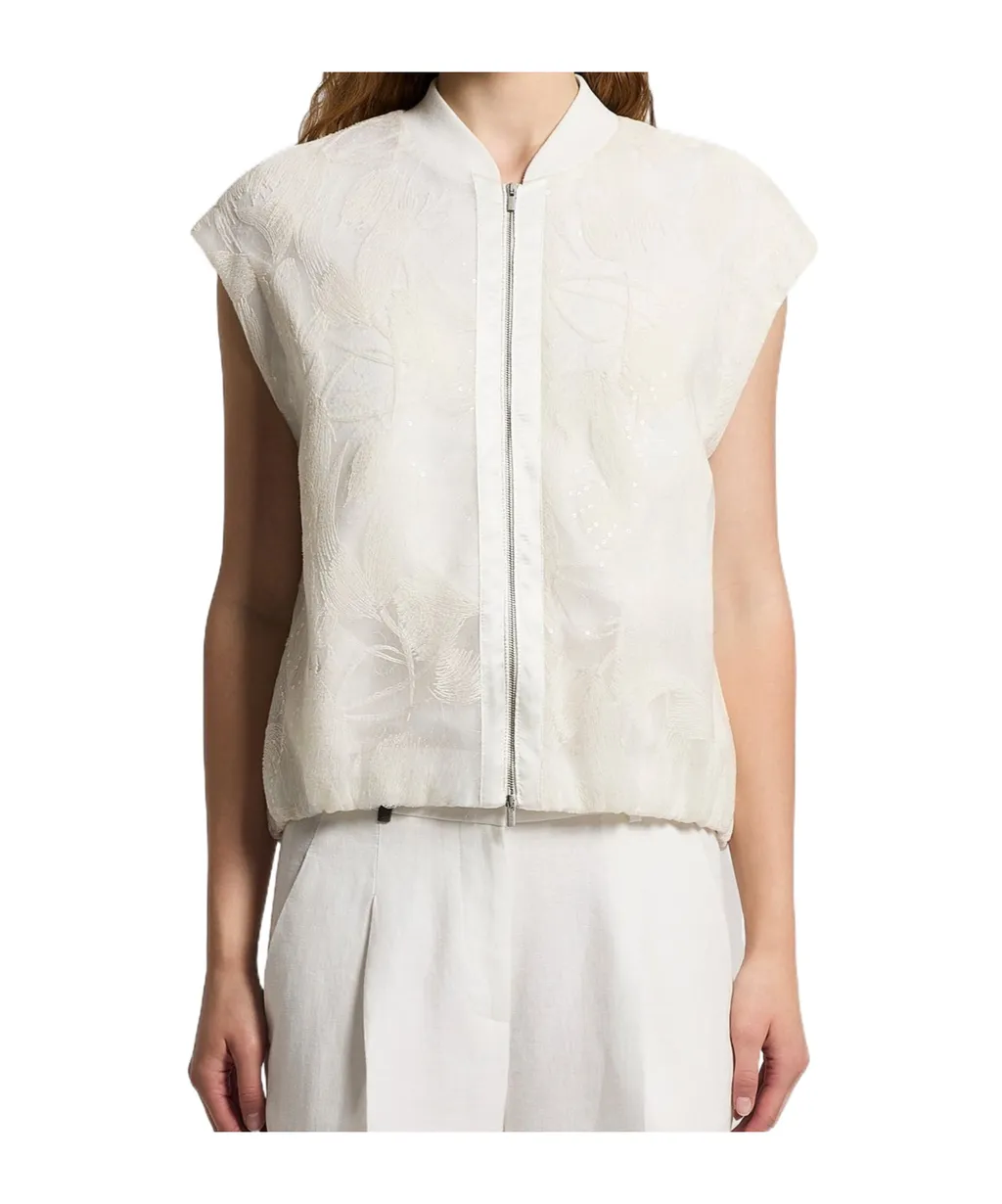 Tulle Vest With Embroidery