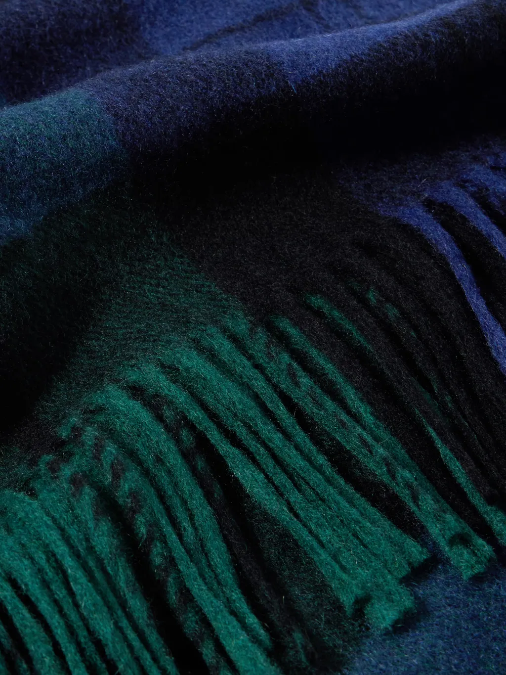 Checkered Cashmere And Wool Blend Scarf