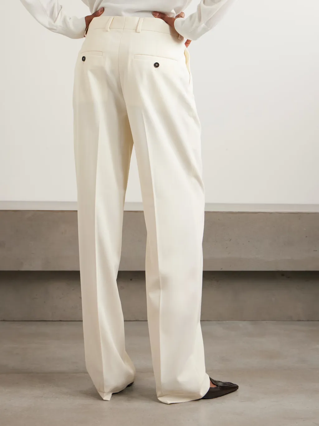 Pleated Wide-Leg Casual Pants