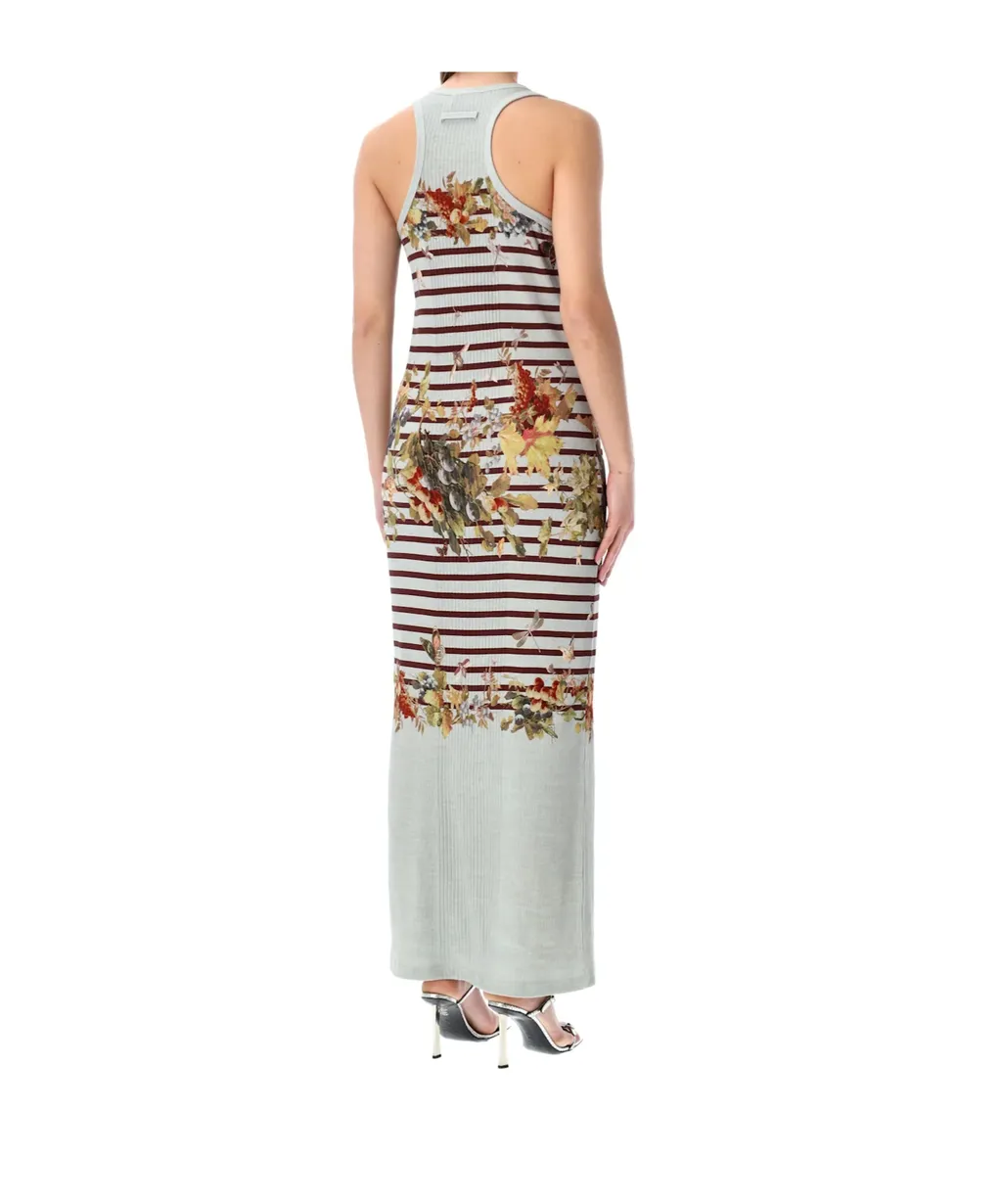 Jean Paul Gaultier Mariniere Grape Tank Long Dress