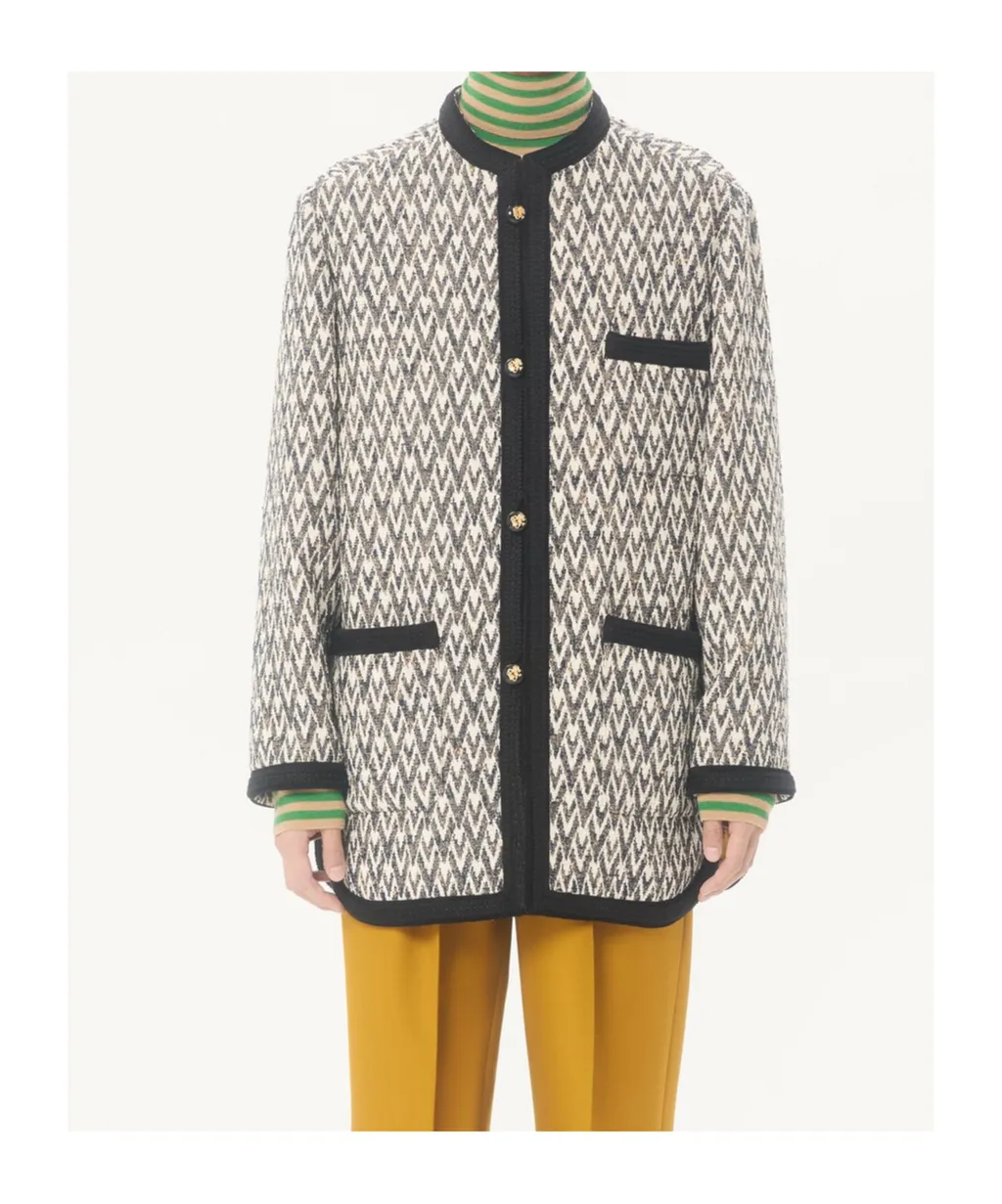 Jacquard Embellished Trim Jacket