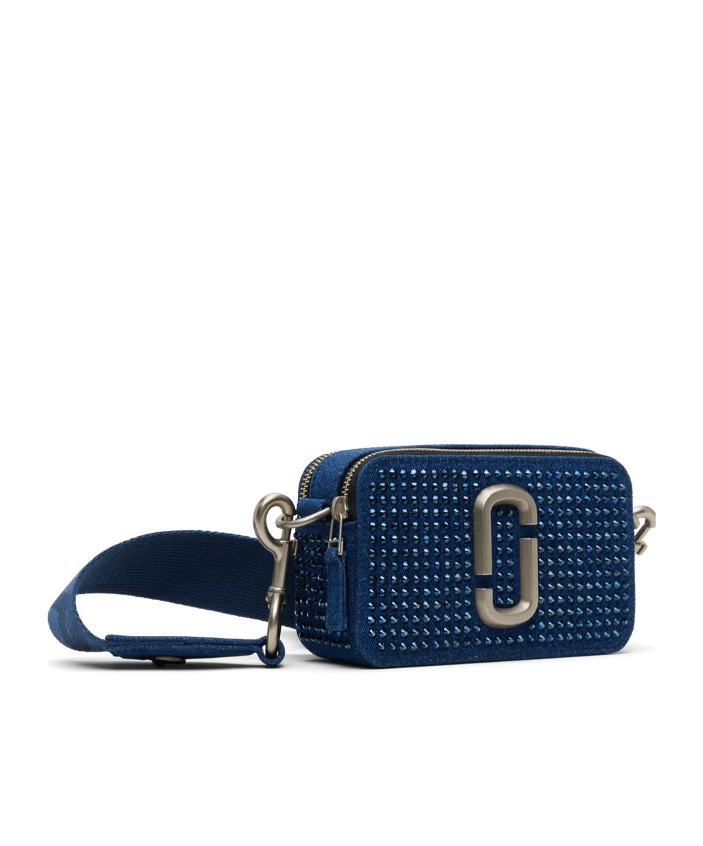 The Crystal Denim Snapshot Shoulder Bag
