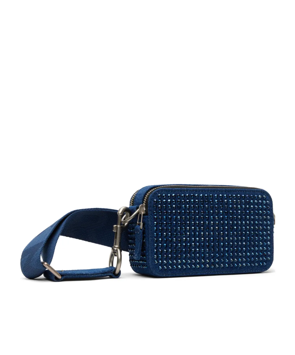 The Crystal Denim Snapshot Shoulder Bag