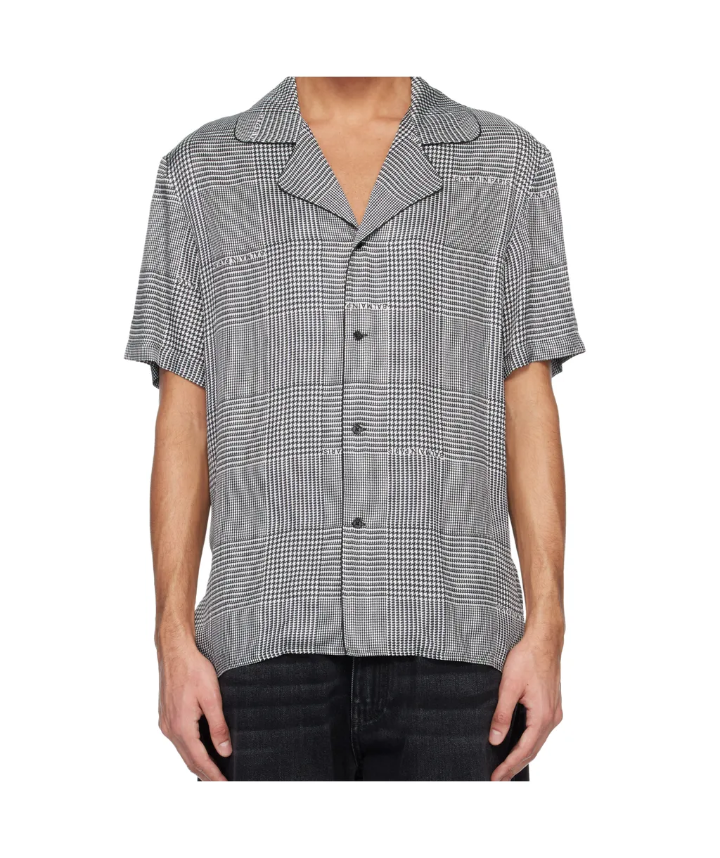 Balmain Houndstooth Short-Sleeve Shirt