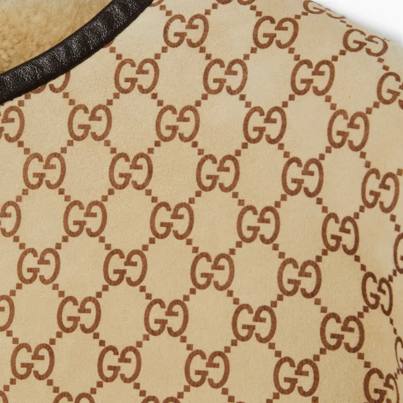 Gucci Printed Gg Shearling Jacket