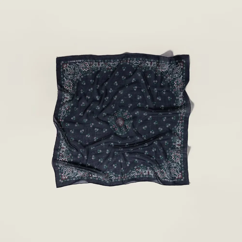Printed Wool And Cashmere Scarf