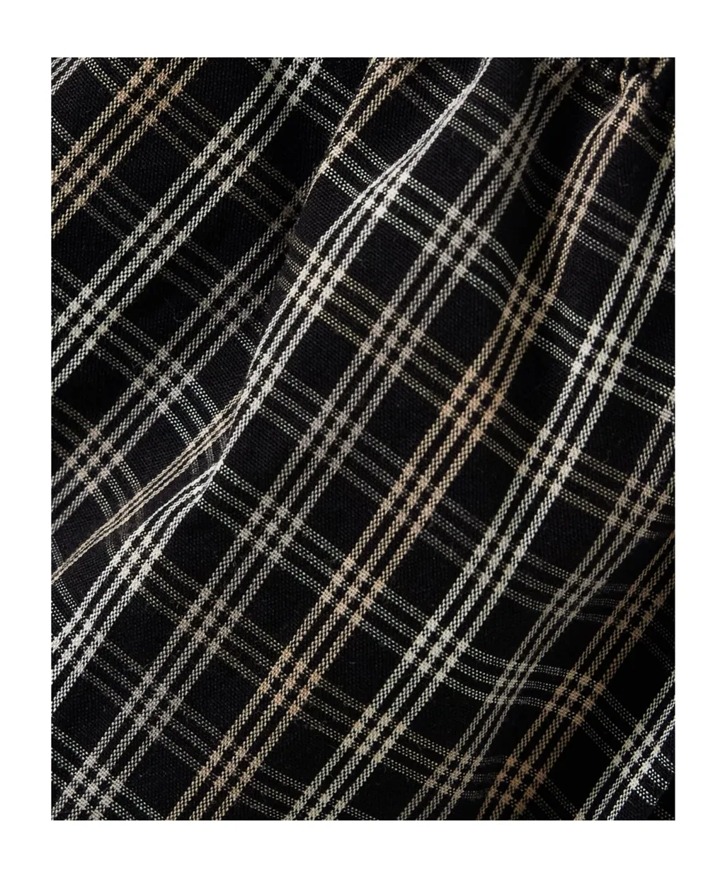 Plaid Wide-Leg Casual Pants