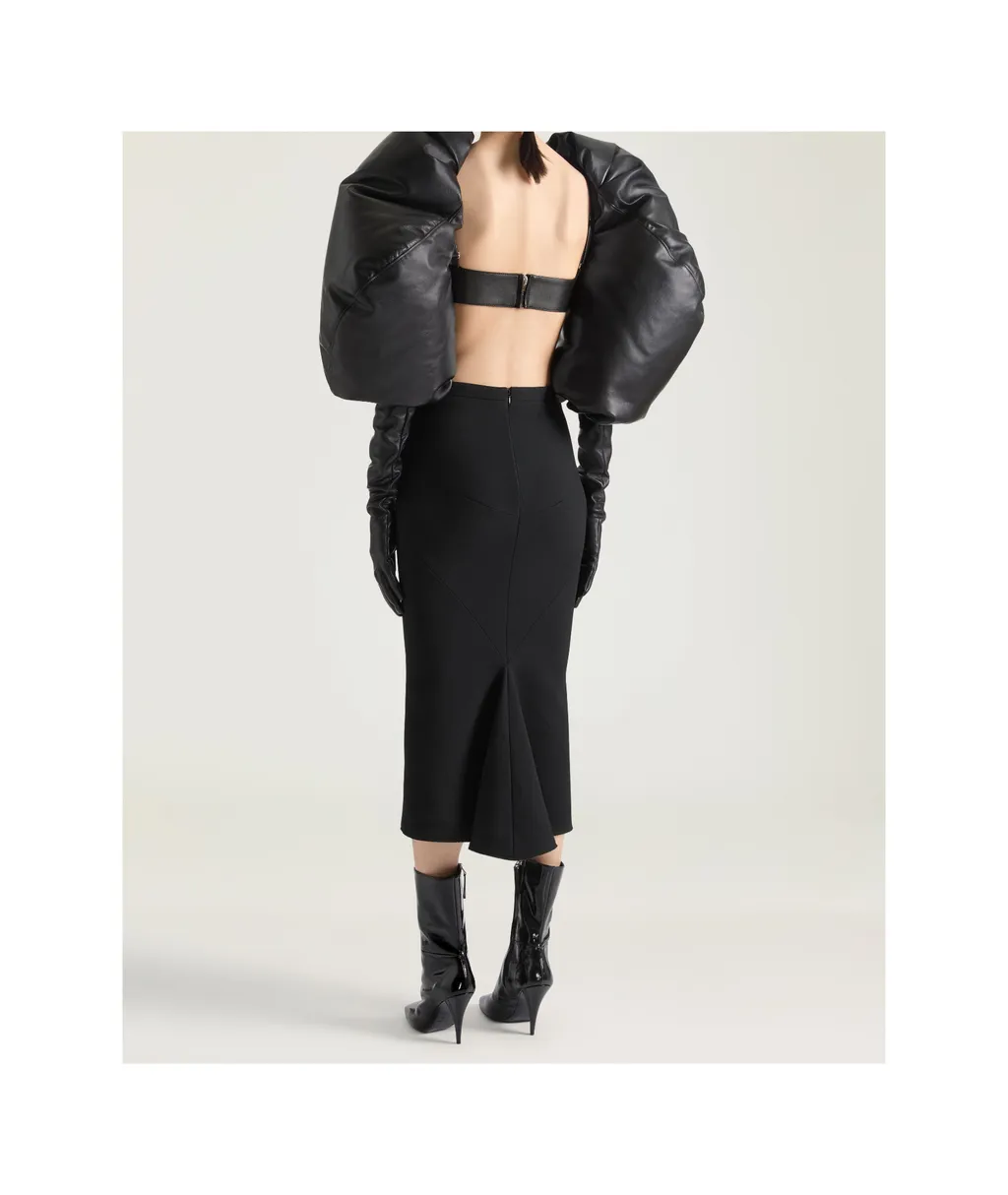 Midi Kickback Skirt In Wool