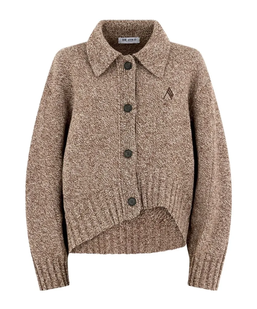 The Attico Marled Button-Up Knitted Sweater