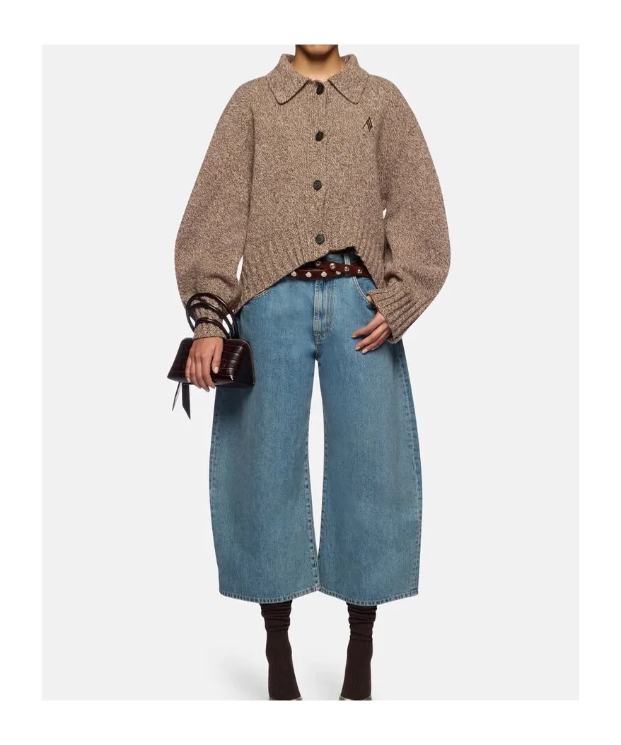 The Attico Marled Button-Up Knitted Sweater