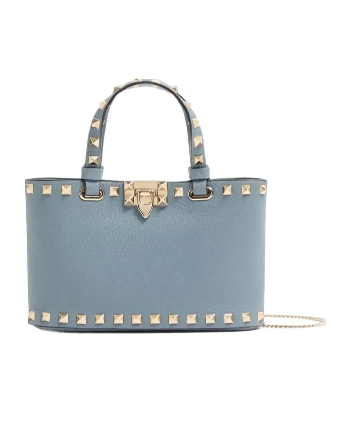 Rockstud Mini Shopping Bag In Grainy Calfskin
