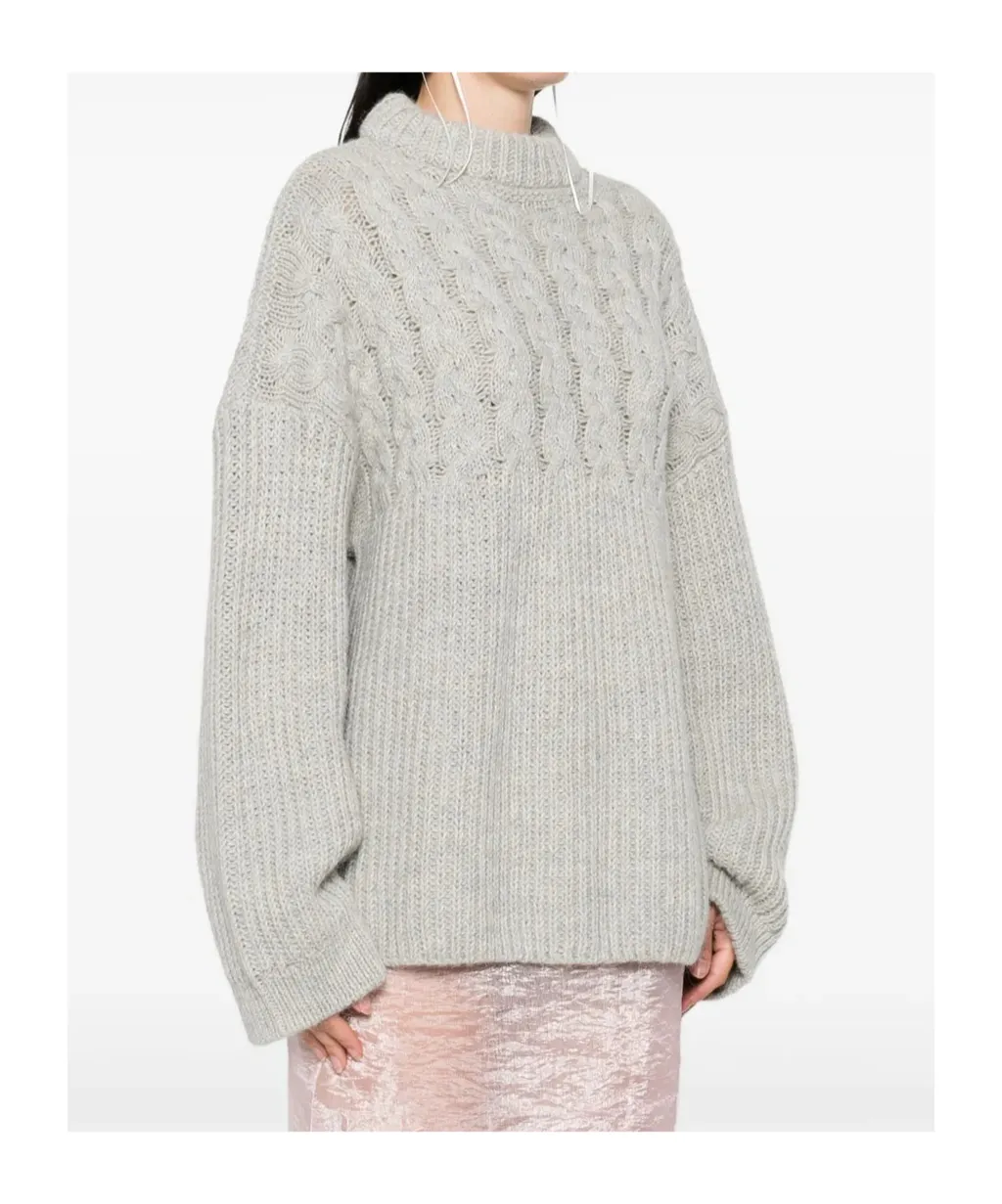 Cable-Knit Crew-Neck Sweater