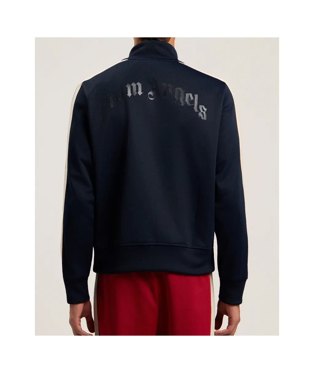 Curved-Logo Zip-Up Sweatshirt