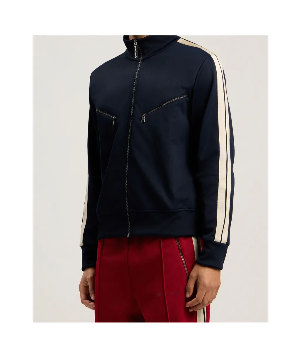Curved-Logo Zip-Up Sweatshirt