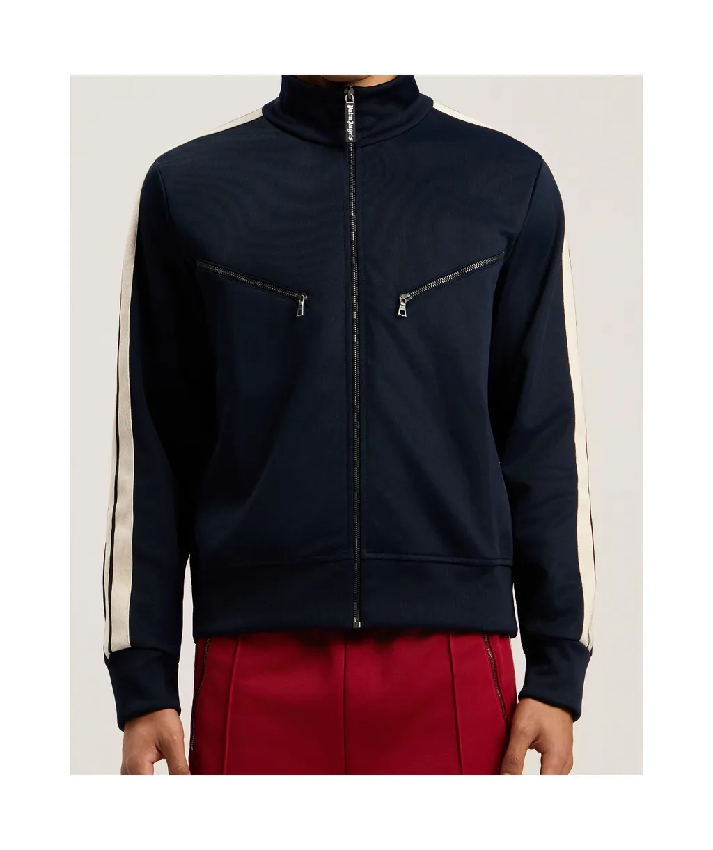 Curved-Logo Zip-Up Sweatshirt