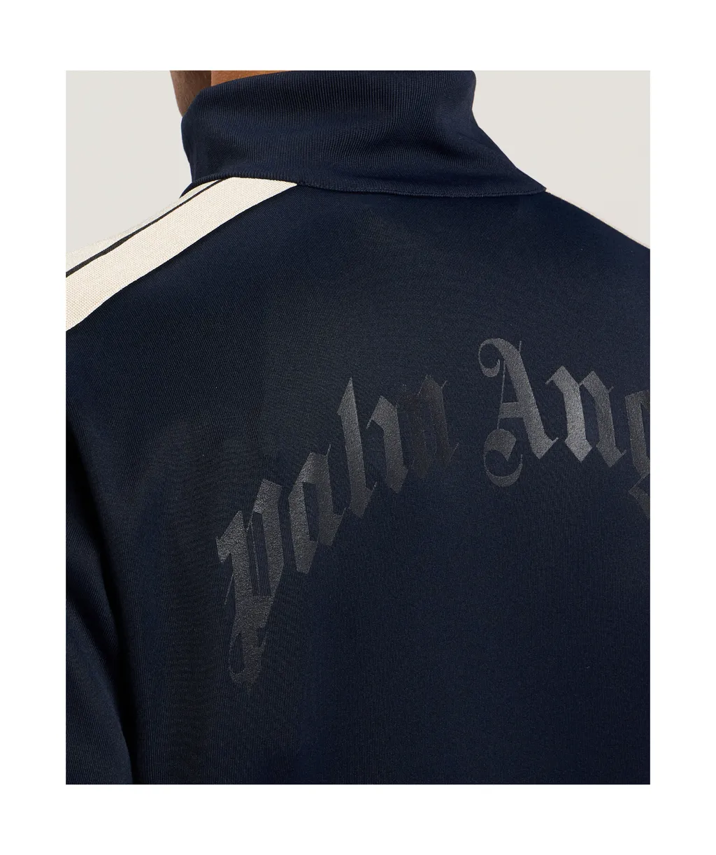 Curved-Logo Zip-Up Sweatshirt