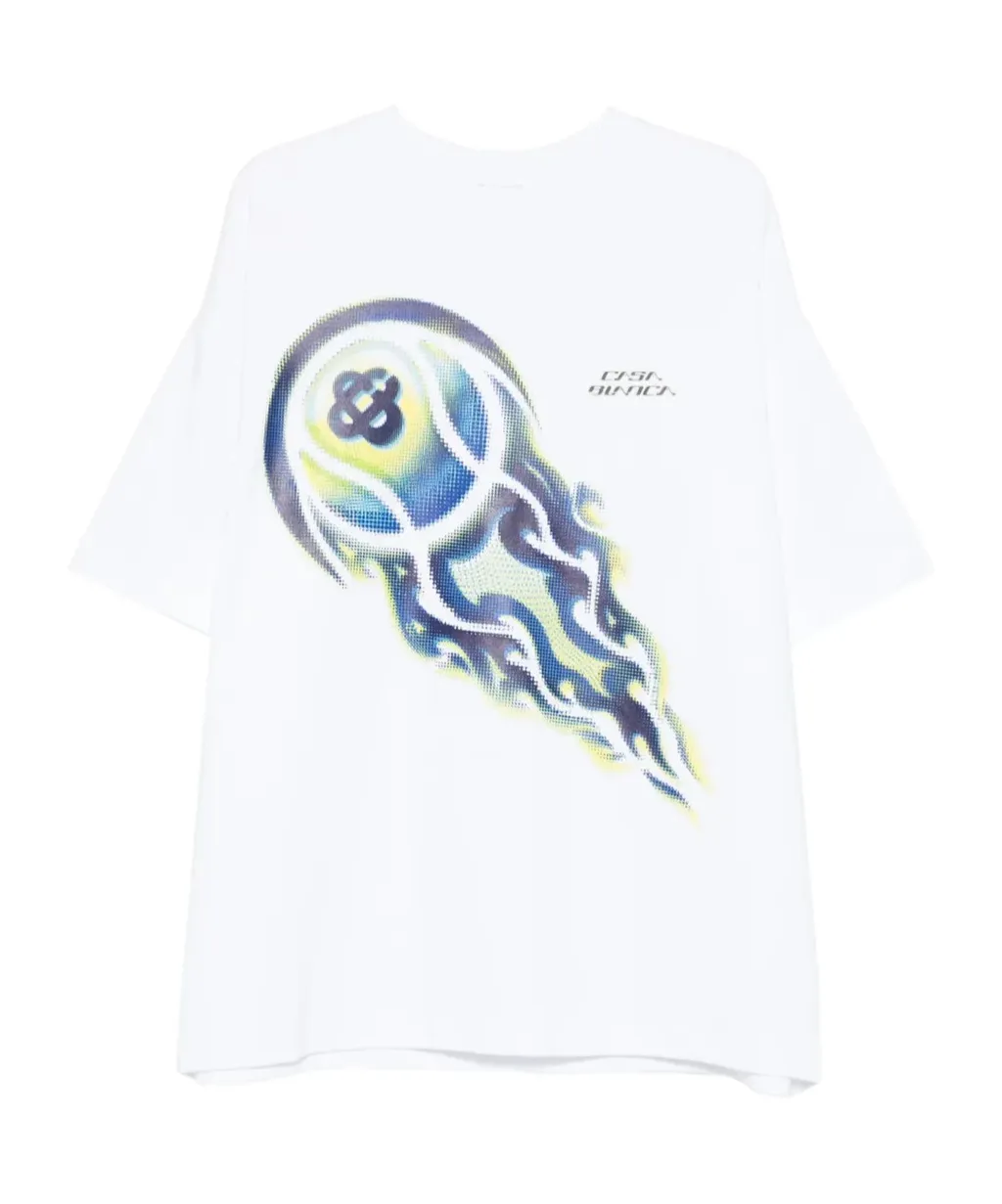 Casablanca Flaming Tennis Ball Oversized T-Shirt