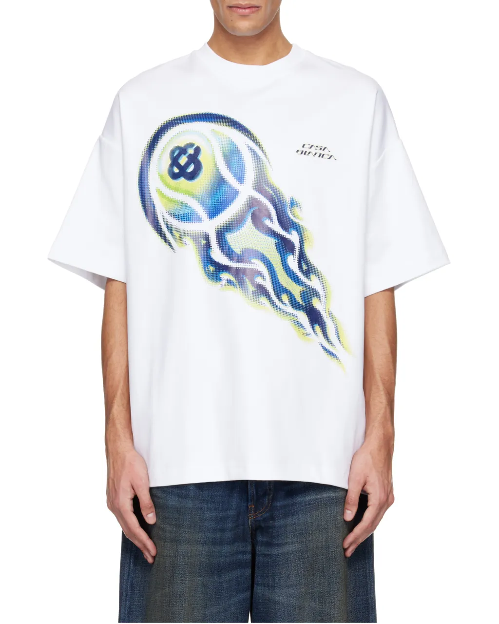 Casablanca Flaming Tennis Ball Oversized T-Shirt