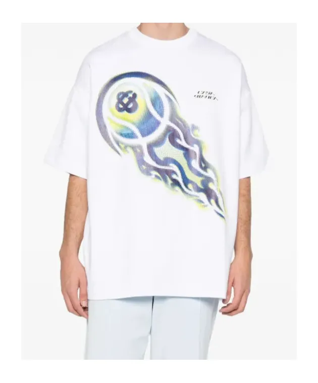 Casablanca Flaming Tennis Ball Oversized T-Shirt