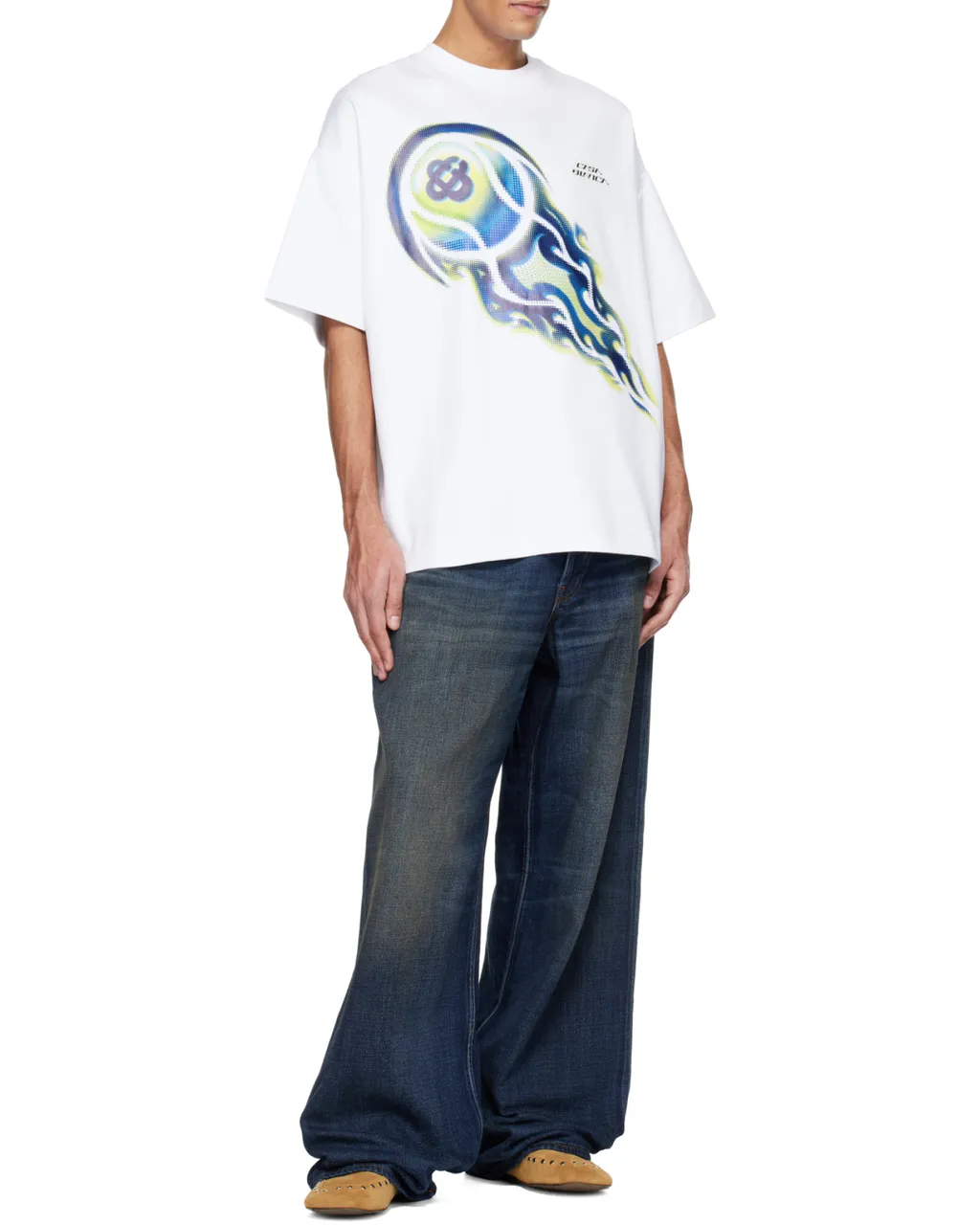 Casablanca Flaming Tennis Ball Oversized T-Shirt
