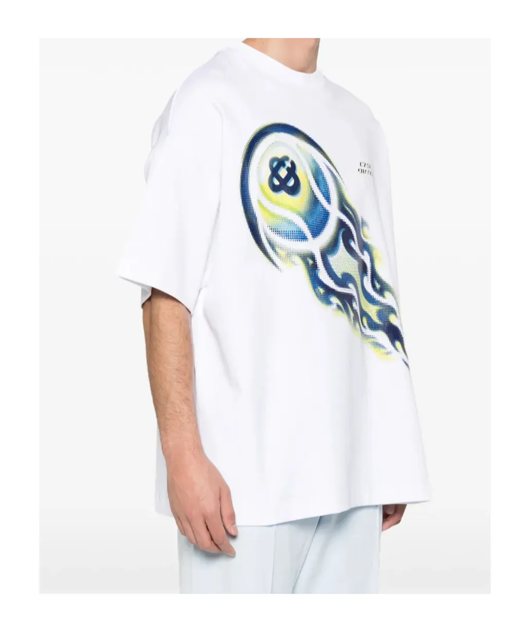 Casablanca Flaming Tennis Ball Oversized T-Shirt