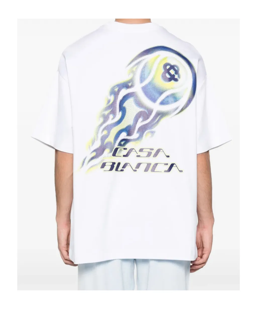 Casablanca Flaming Tennis Ball Oversized T-Shirt