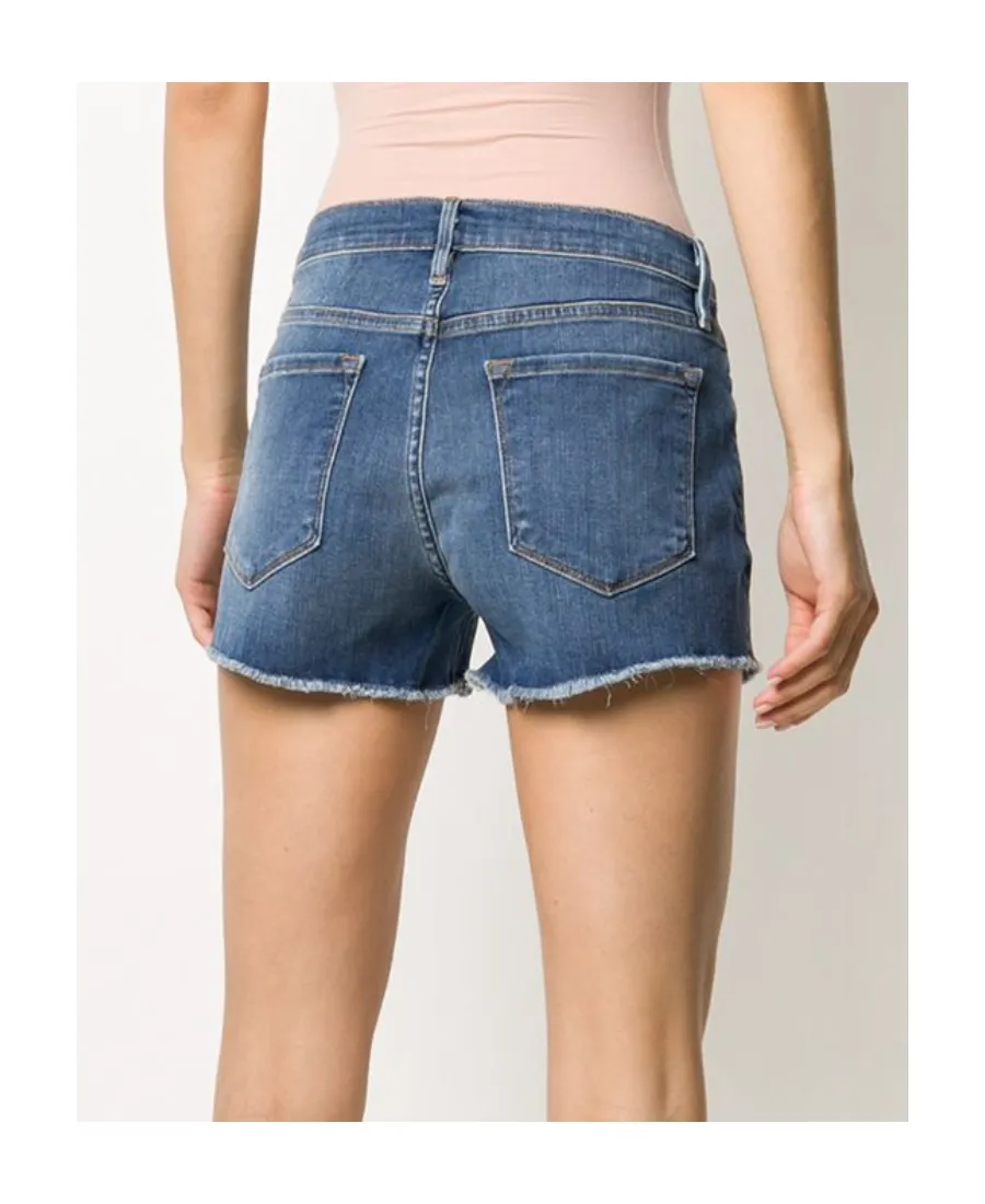 Mid-Waist Denim Shorts