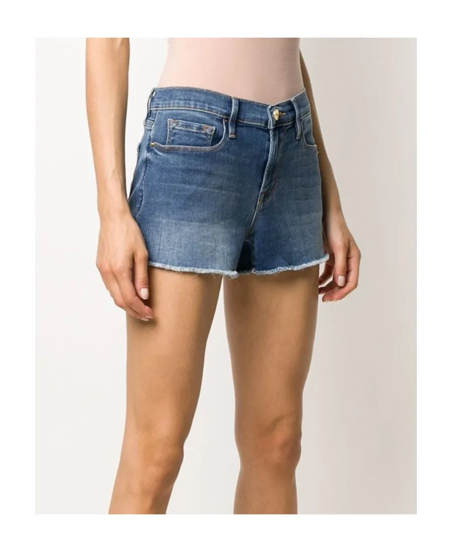 Mid-Waist Denim Shorts
