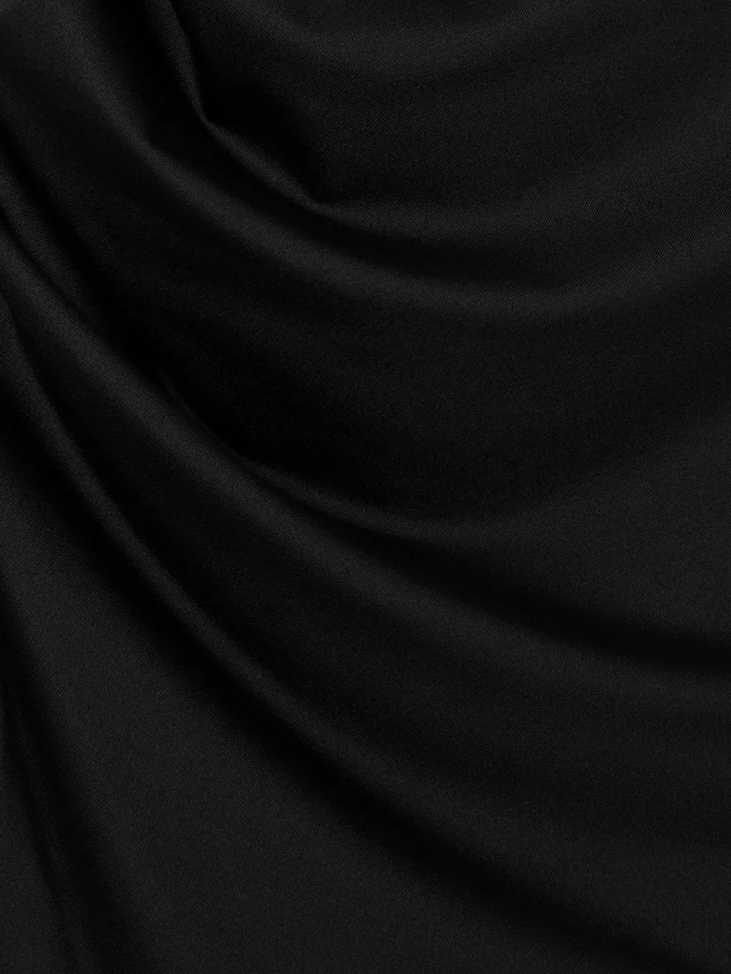 Asymmetric Ruched Satin-Jersey Midi Dress