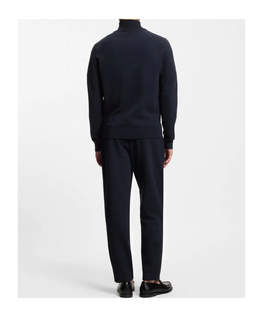 Zip-Up Cardigan In Cotton And Virgin Wool
