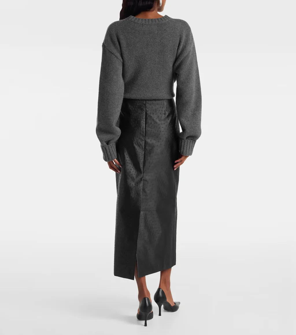 Embossed High-Waist Skirt