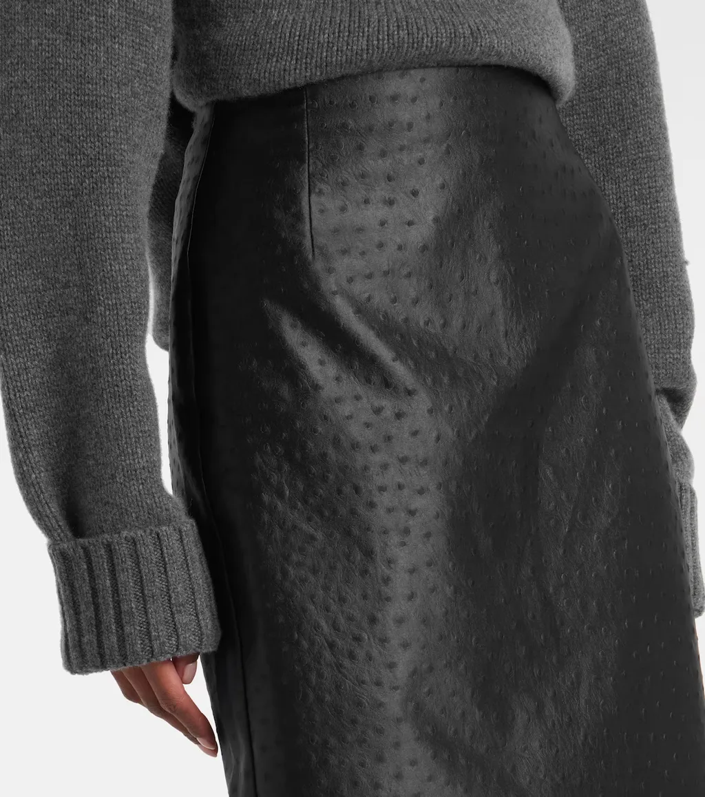 Embossed High-Waist Skirt