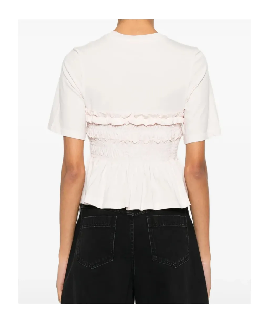 Cecilie Bahnsen Smocked Peplum T-Shirt