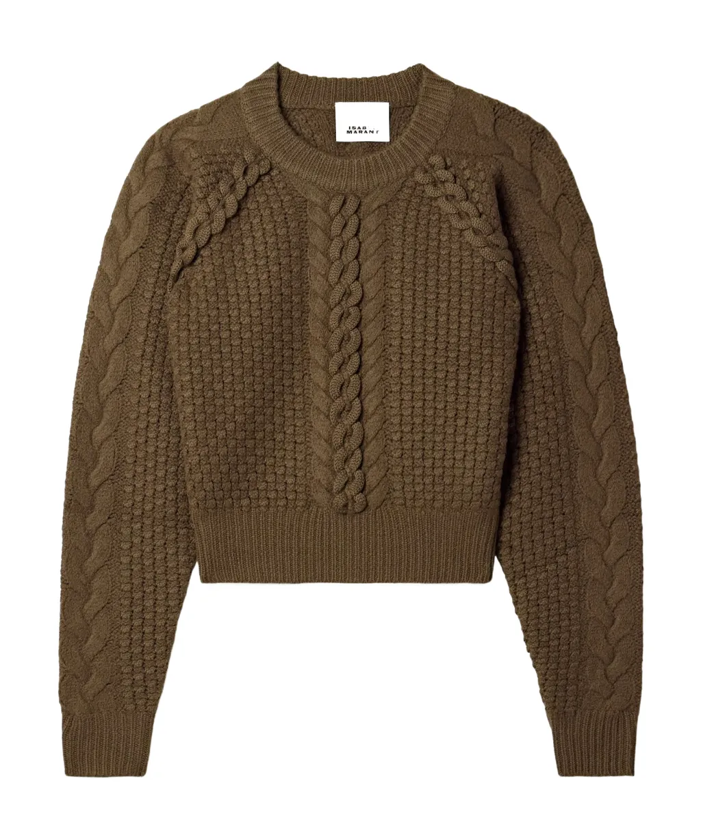 Obrero Cropped Cable-Knit Merino Wool Sweater