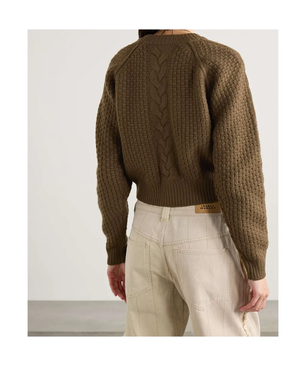 Obrero Cropped Cable-Knit Merino Wool Sweater