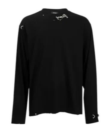 Piercing-Detail Longsleeve T-Shirt
