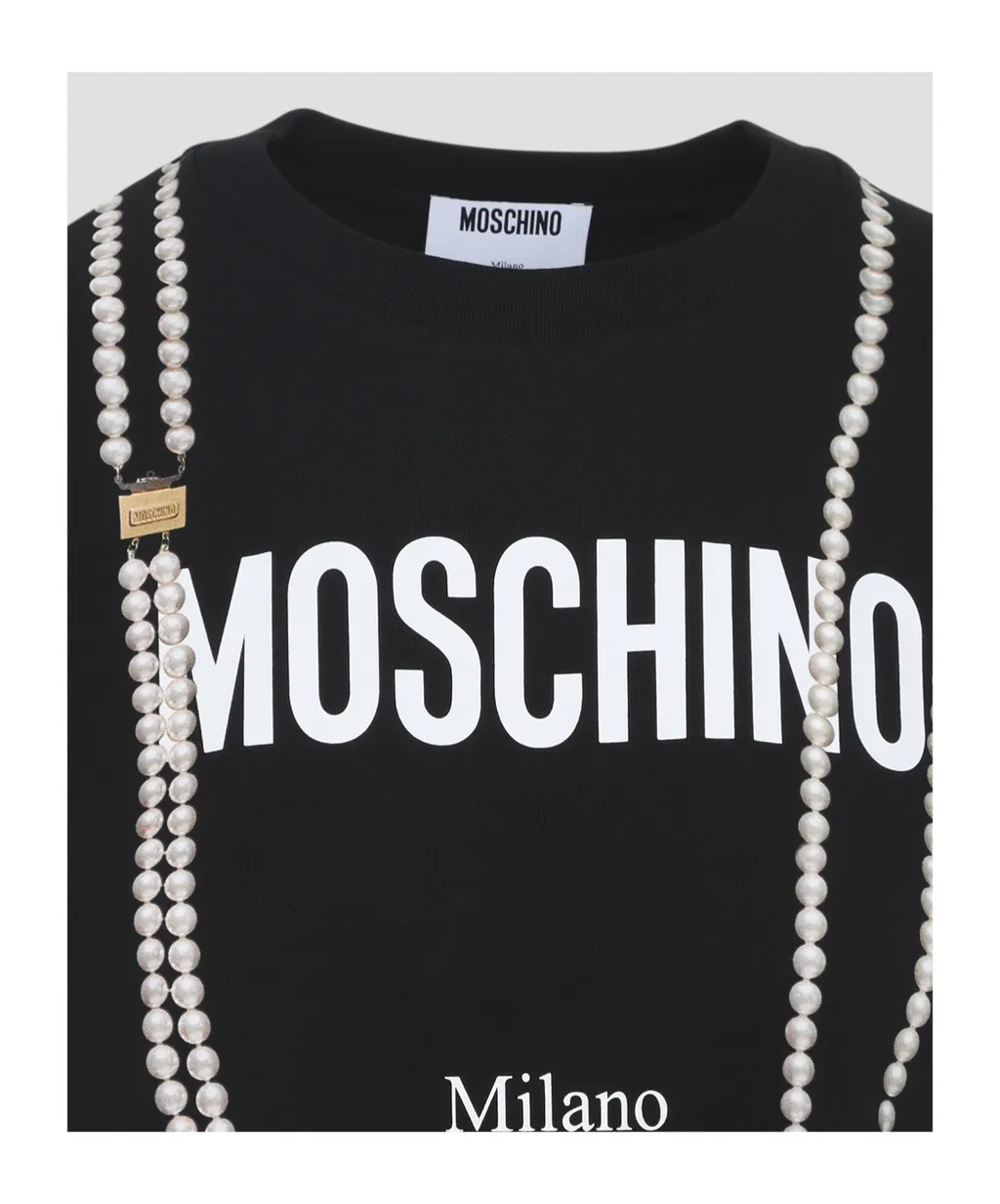 Moschino Logo Printed Crewneck T-Shirt
