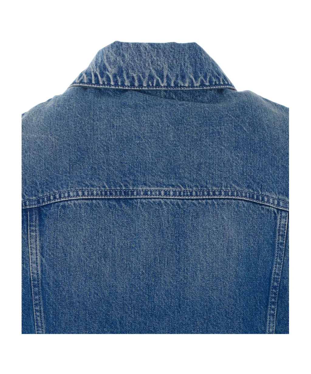 Single-Breasted Denim Vest