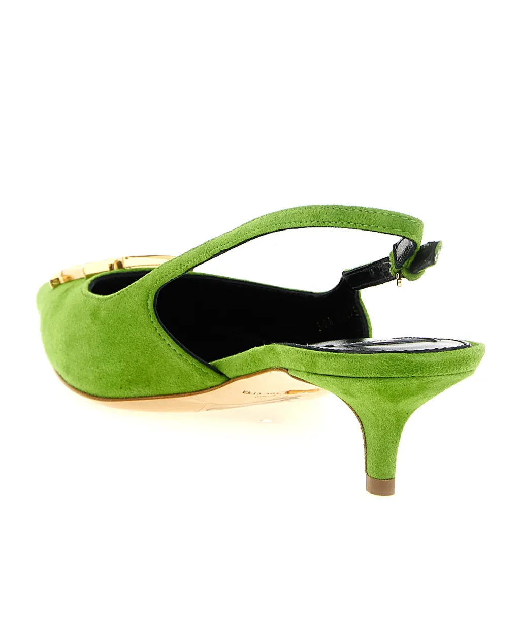Elisabetta Franchi Logo Plaque Slingback Pumps