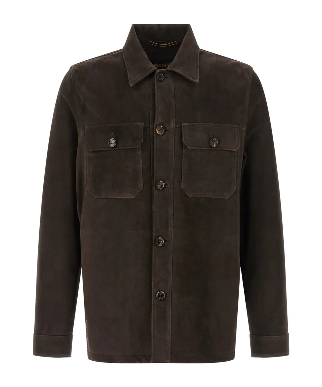 Moorer Klaus Leather Overshirt