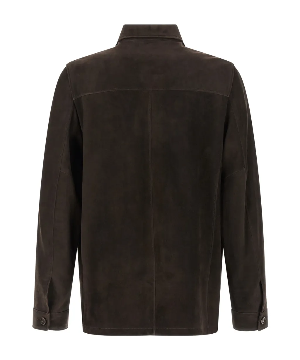 Moorer Klaus Leather Overshirt