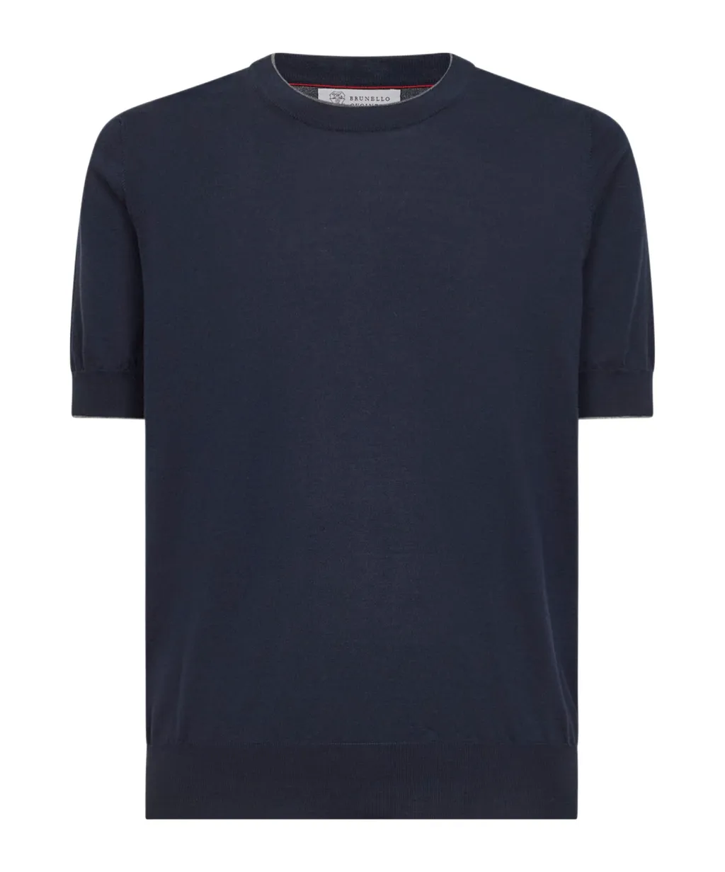 Brunello Cucinelli Short Sleeved Ribbed Jumper