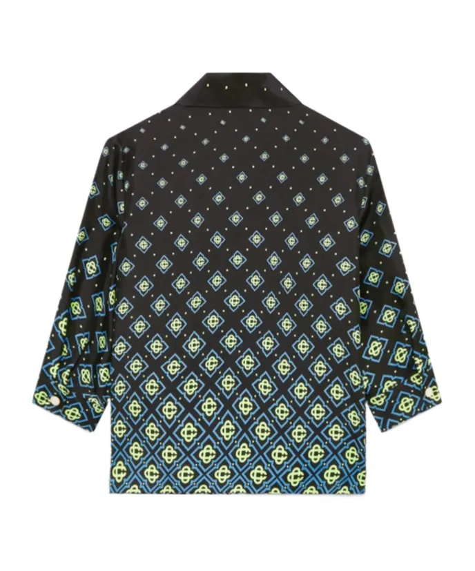 Degrade Monogram Long Sleeve Silk Shirt