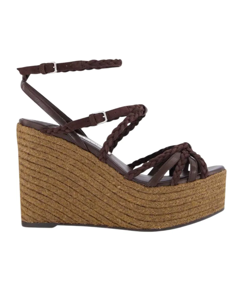 Nyra Leather Wedge Sandals