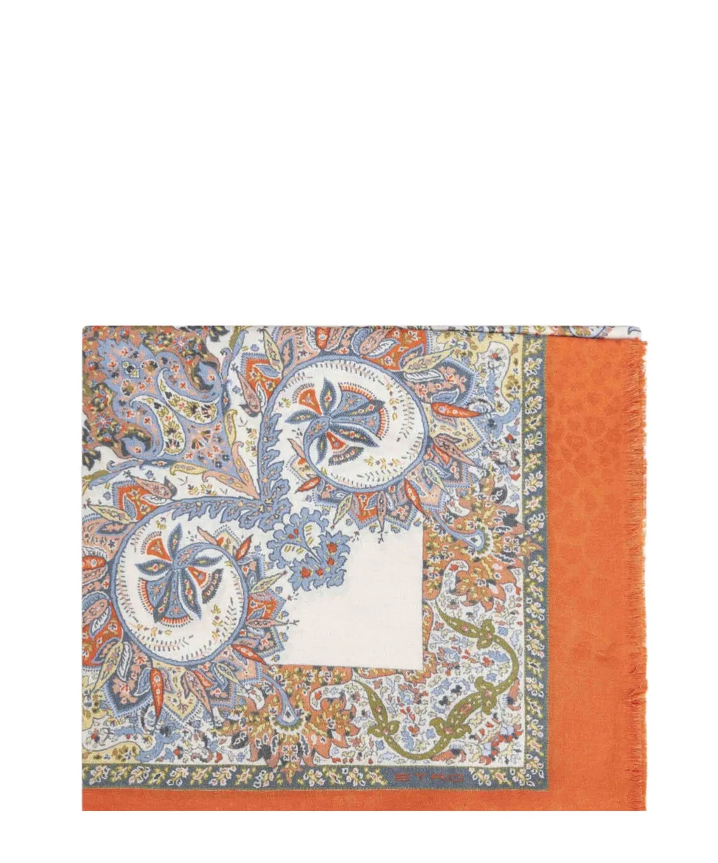 Floral-Patterned Silk Scarf