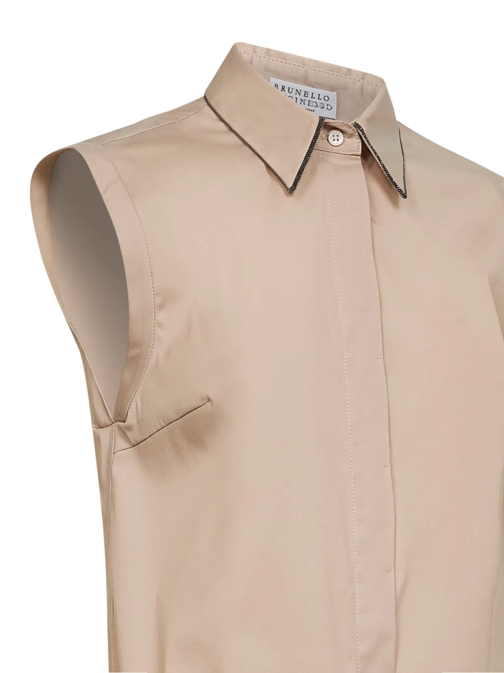 Brunello Cucinelli Sleeveless Curved Hem Shirt