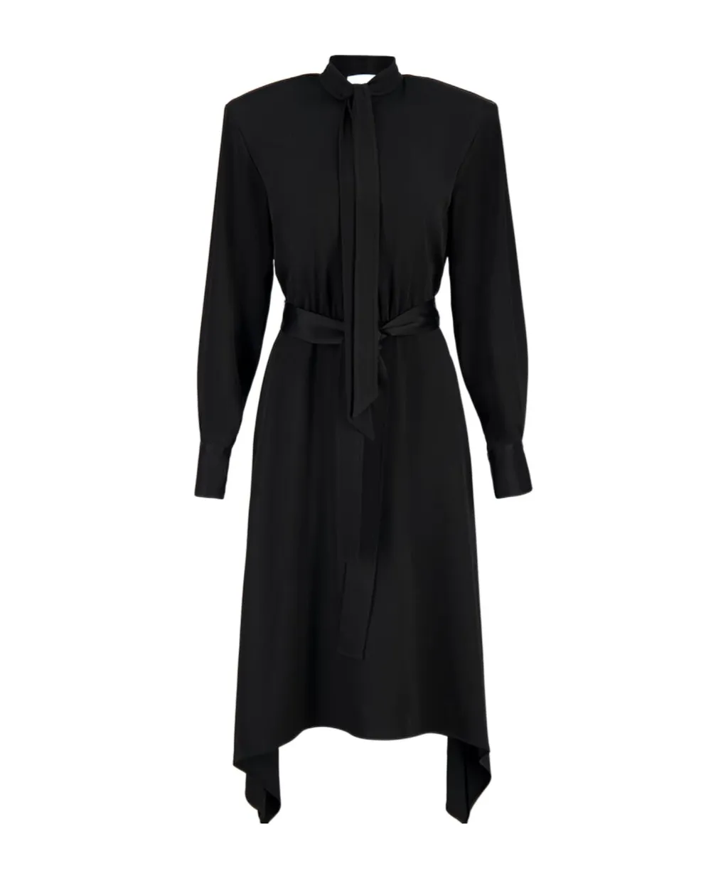 Stella Mccartney Asymmetric Tie Neck Midi Dress