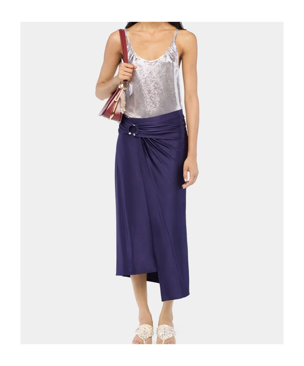 Rabanne Midi Piercing Jersey Skirt
