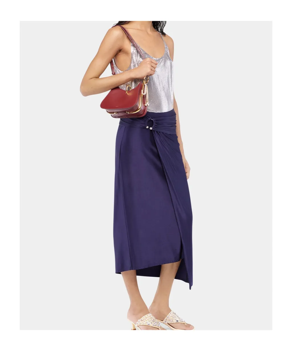 Rabanne Midi Piercing Jersey Skirt